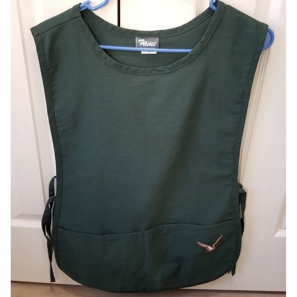 Fame F12  cobblers vest smock green with embroidered owl in flight po# 6017190